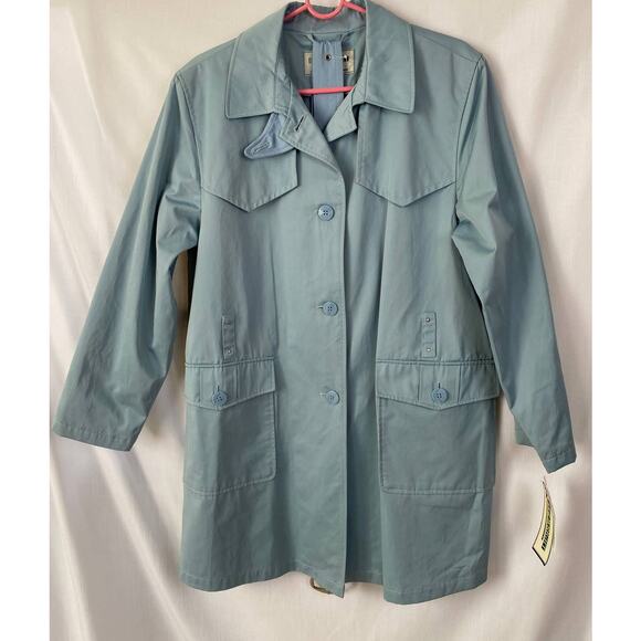 Vintage Fitz-Wright Light Blue Trench Coat | Rare NWT 60s Retro Boho Style - Picture 3 of 9